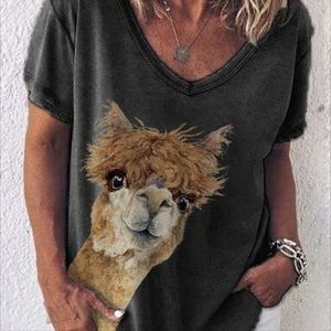 Alpaca v neck women's shirt